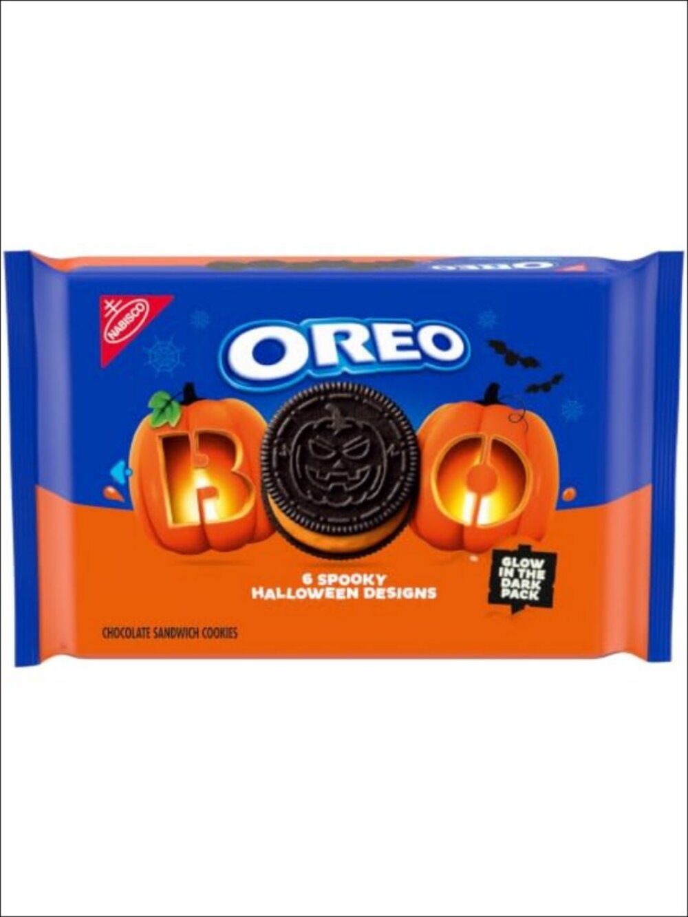 Limited Edition Orange Creme Halloween Sandwich Cookies Glow Dark 18.71 oz